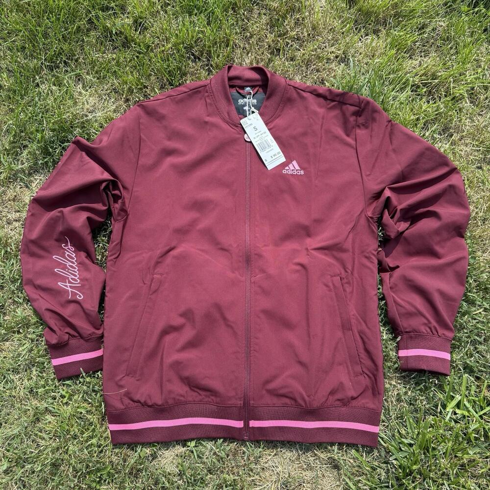 Adidas Mens Scribble Jacket Maroon Full Zip HY1286 Maroon S